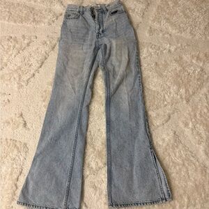 PacSun light wash boot cut jeans with slit detail (size 24)